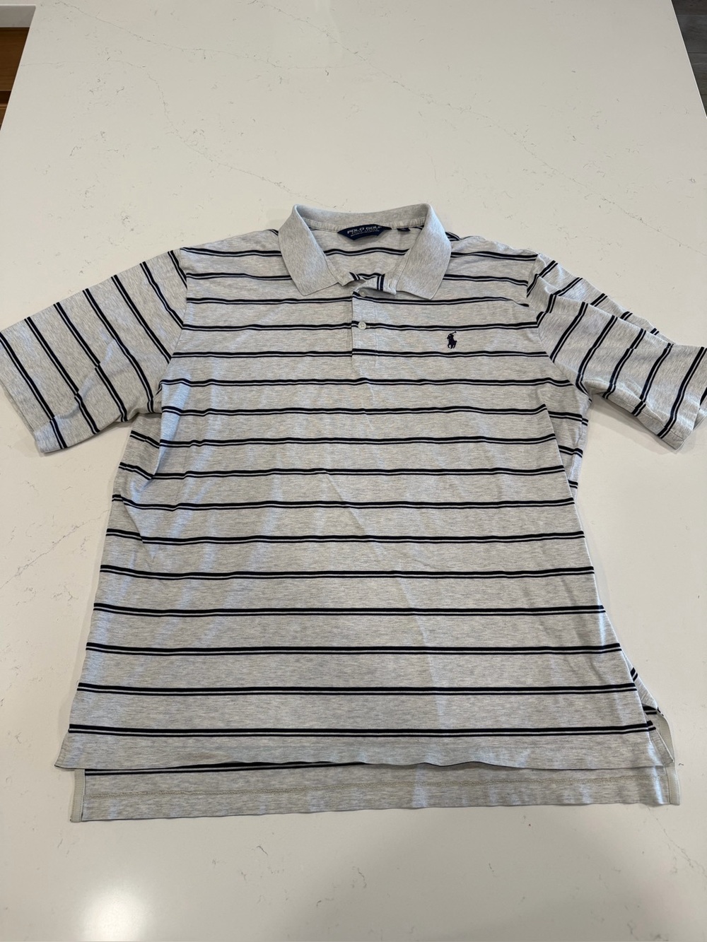 Polo by Ralph Lauren Men’s Gray Striped Golf Shirt - XL
